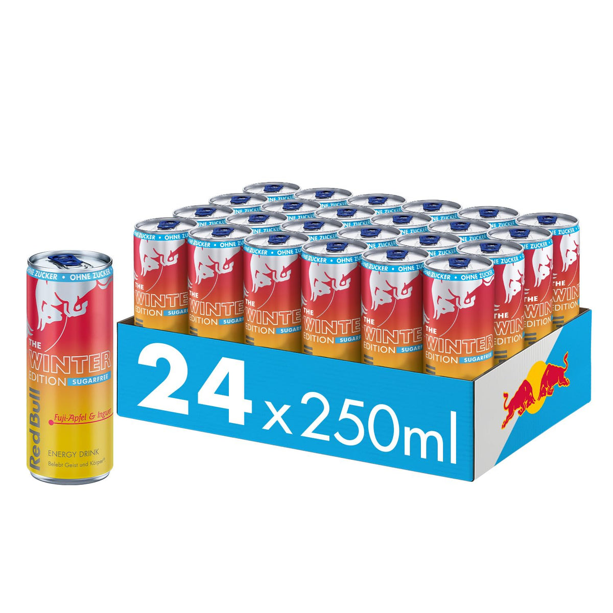 24x Red Bull Winter Edition 2025 Fuji-Apfel & Ingwer Zero 0,25l DPG (24x0,25l)
