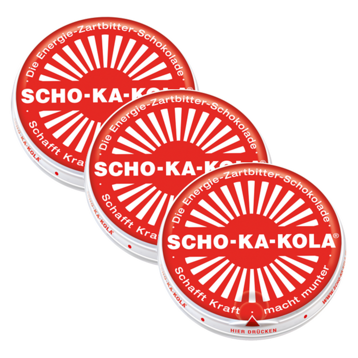 3x Scho-Ka-Kola Zartbitter Schokolade mit Koffein 100g (3x100g)