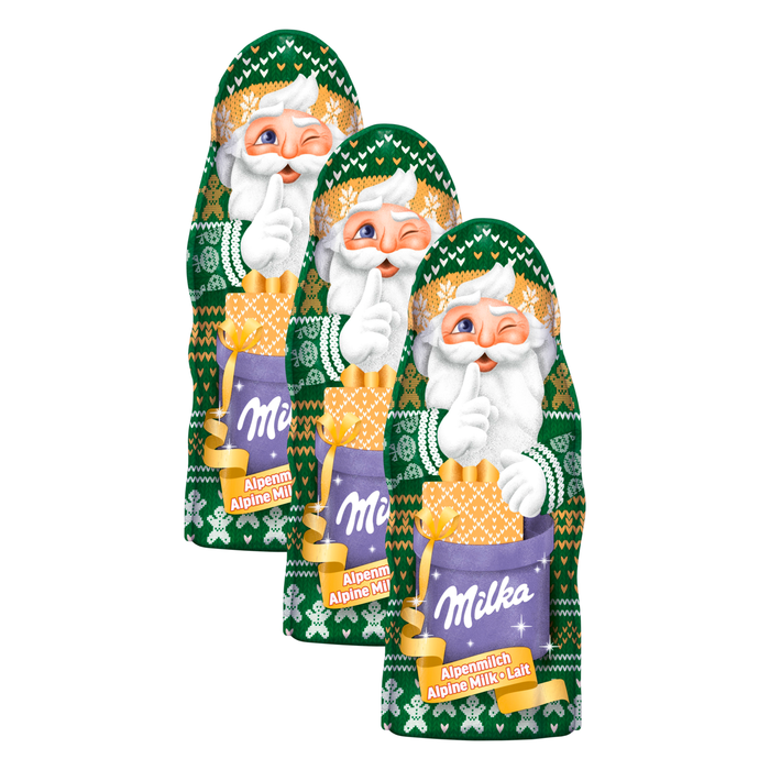 Milka Weihnachtsmann Alpenmilch Design Edition – 3 x 45 g (135 g)