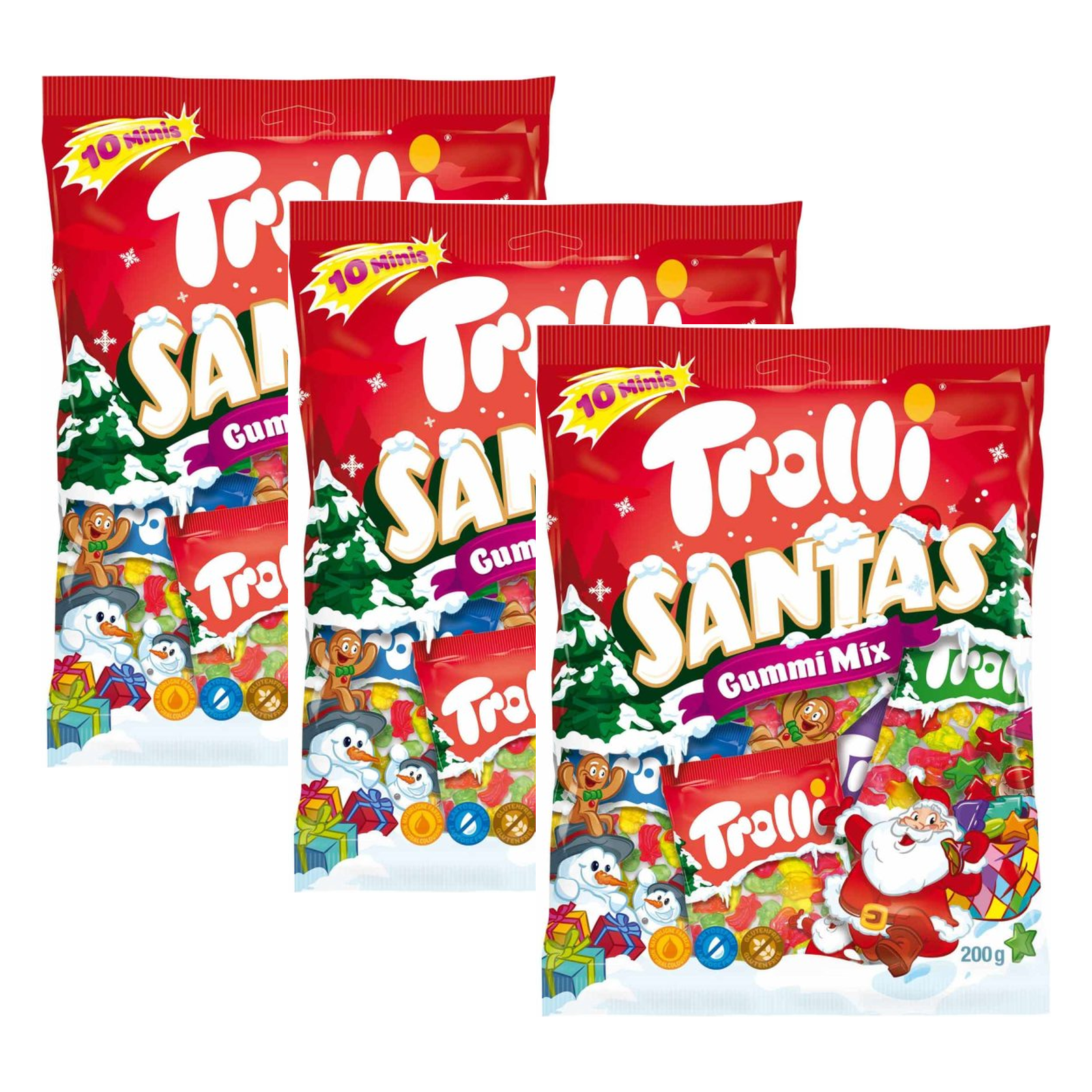 Trolli Santa's Gummi Mix – 3 x 200 g (600 g)