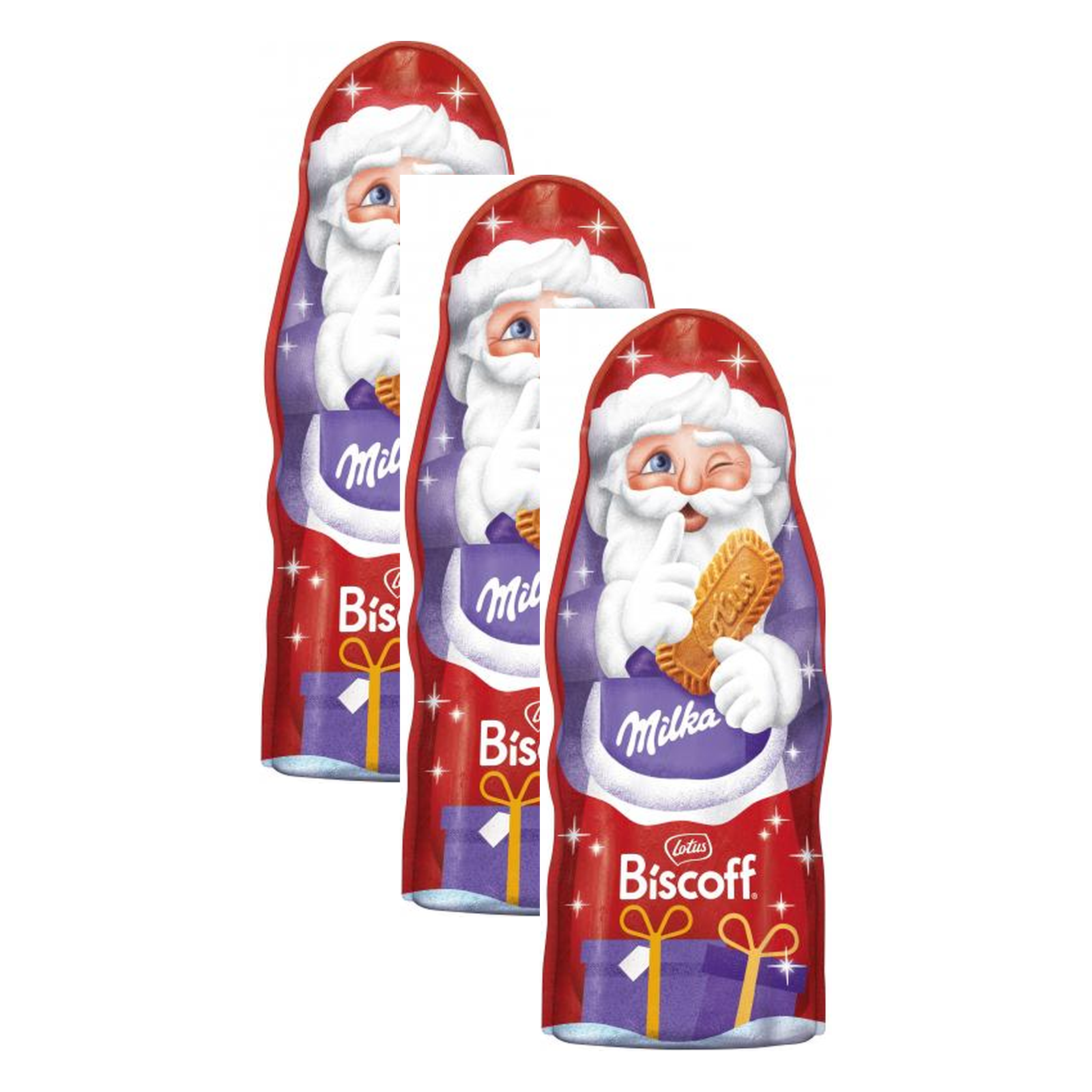 Milka Weihnachtsmann Biscoff – 3 x 95 g (285 g)