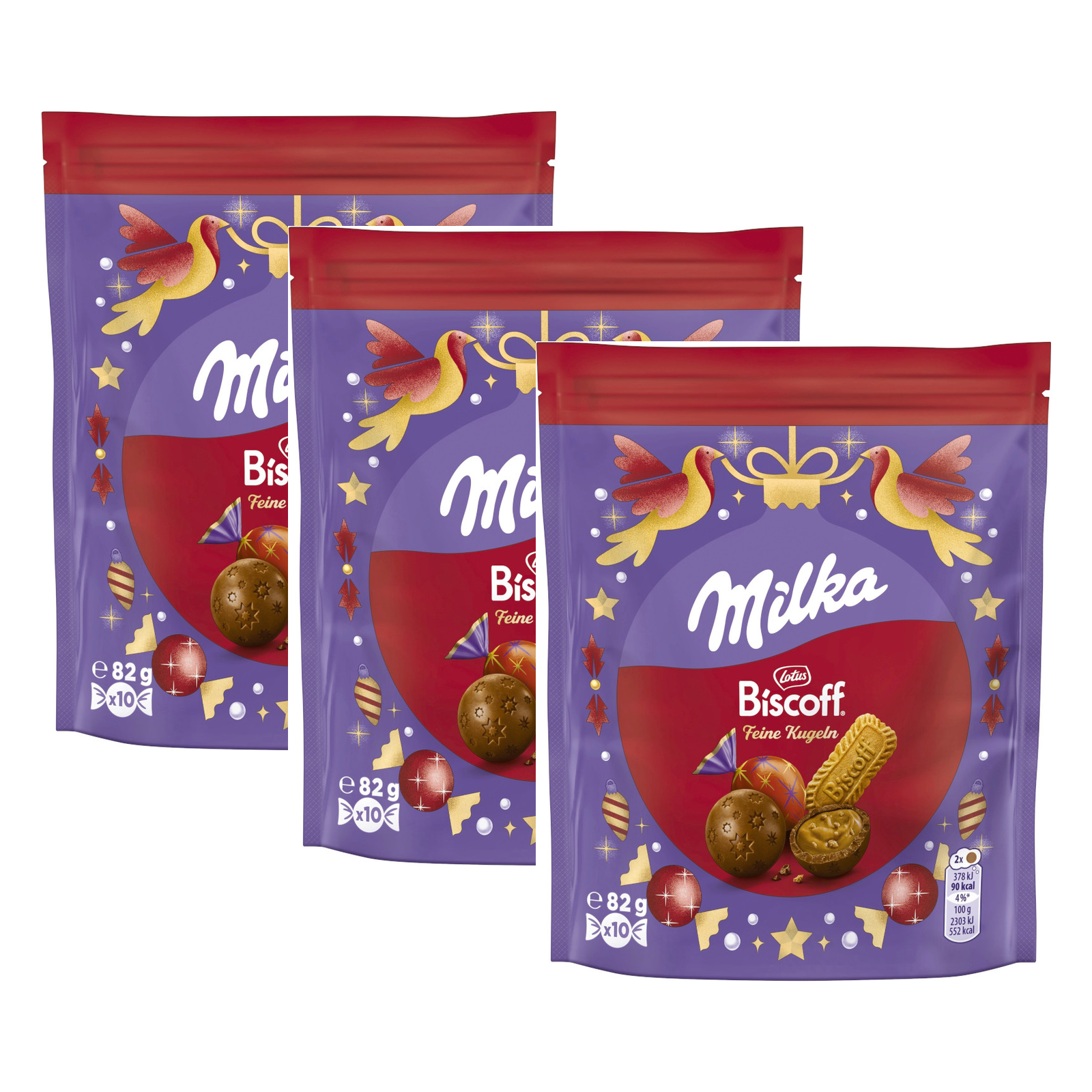 Milka Feine Kugeln Biscoff – 3 x 82 g (246 g)