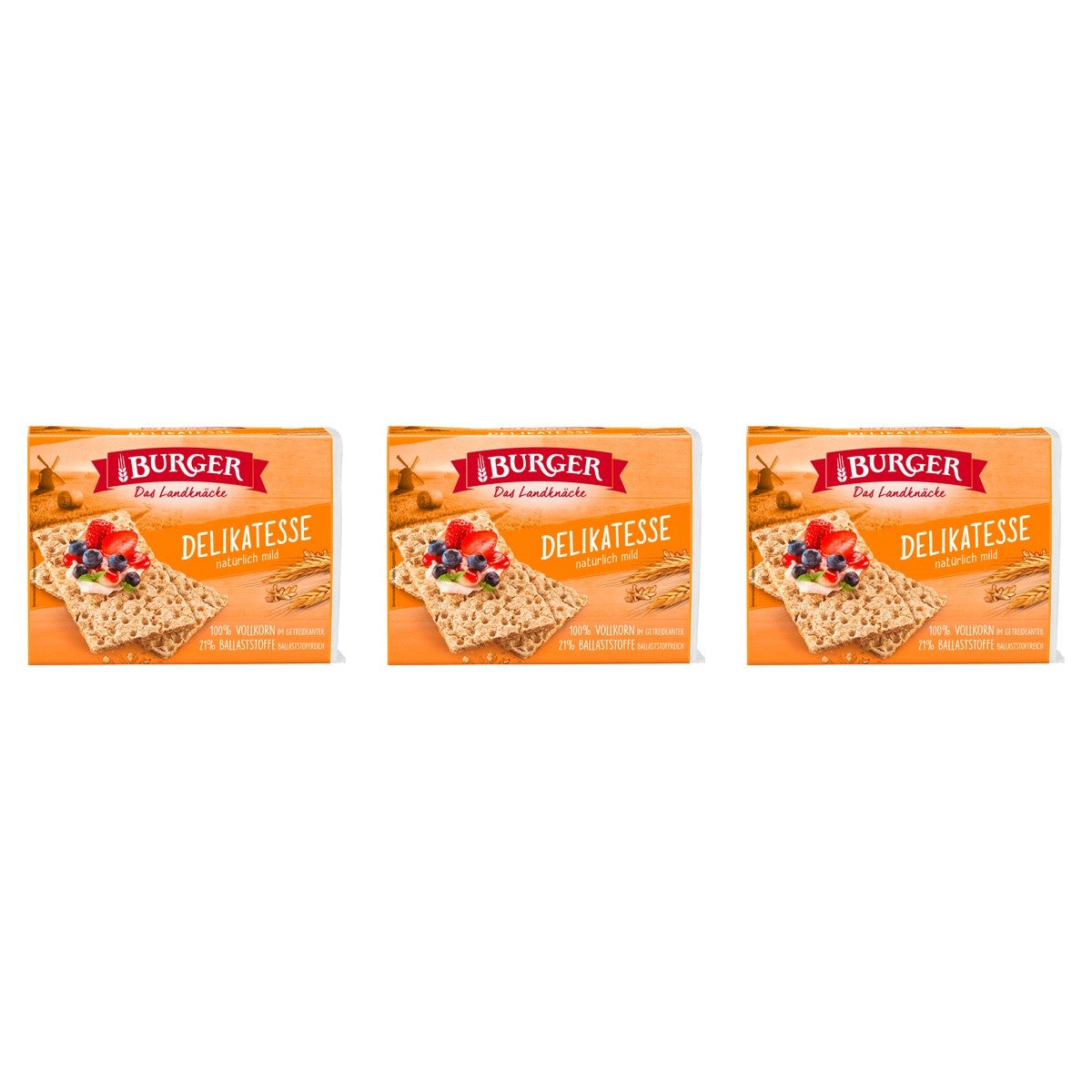 Burger Delikatesse Knäckebrot – 3 x 250 g (750 g)