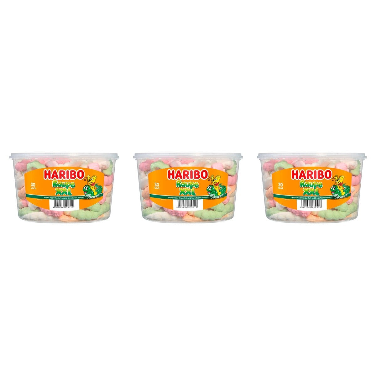 Haribo Raupe XXL 30Stück – 3 x 960 g (2880 g)