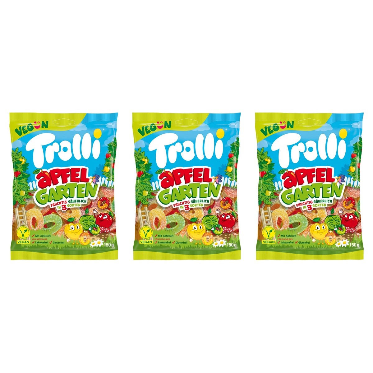 Trolli Apfelgarten – 3 x 150 g (450 g)