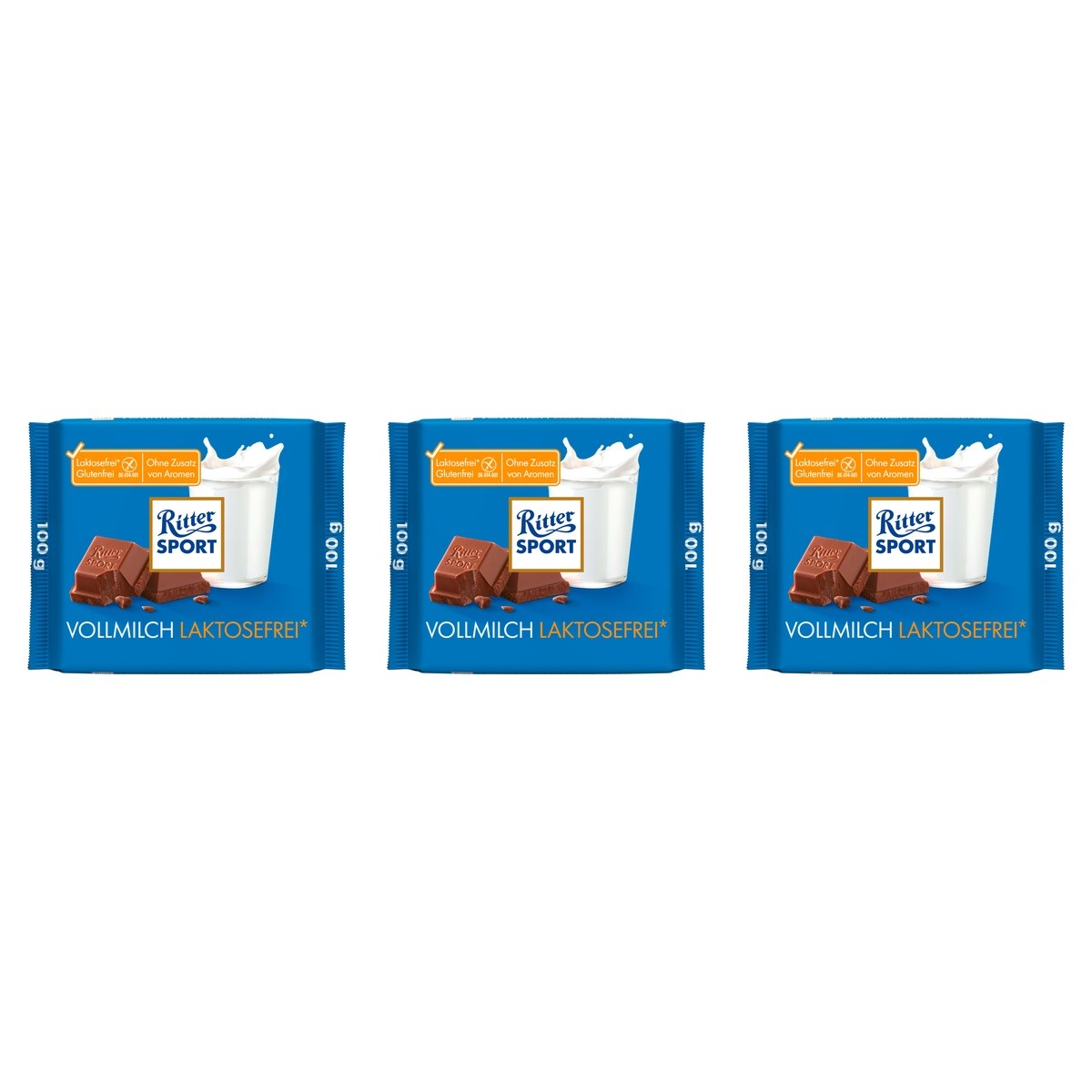 Ritter Sport Vollmilch laktosefrei – 3 x 100 g (300 g)