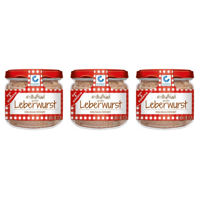 Gut&Günstig grobe Leberwurst Hausmacherart – 3 x 250 g (750 g)