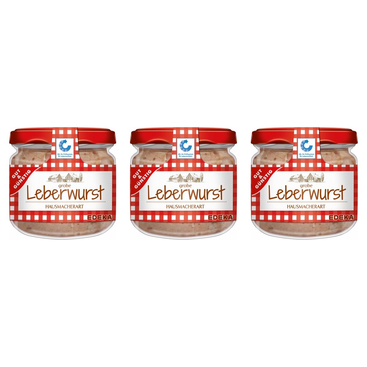 Gut&Günstig grobe Leberwurst Hausmacherart – 3 x 250 g (750 g)