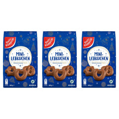GUT&GÜNSTIG Mini Schokoladen Lebkuchen Herzen Sterne Brezel Vollmilch – 3 x 400 g (1200 g)