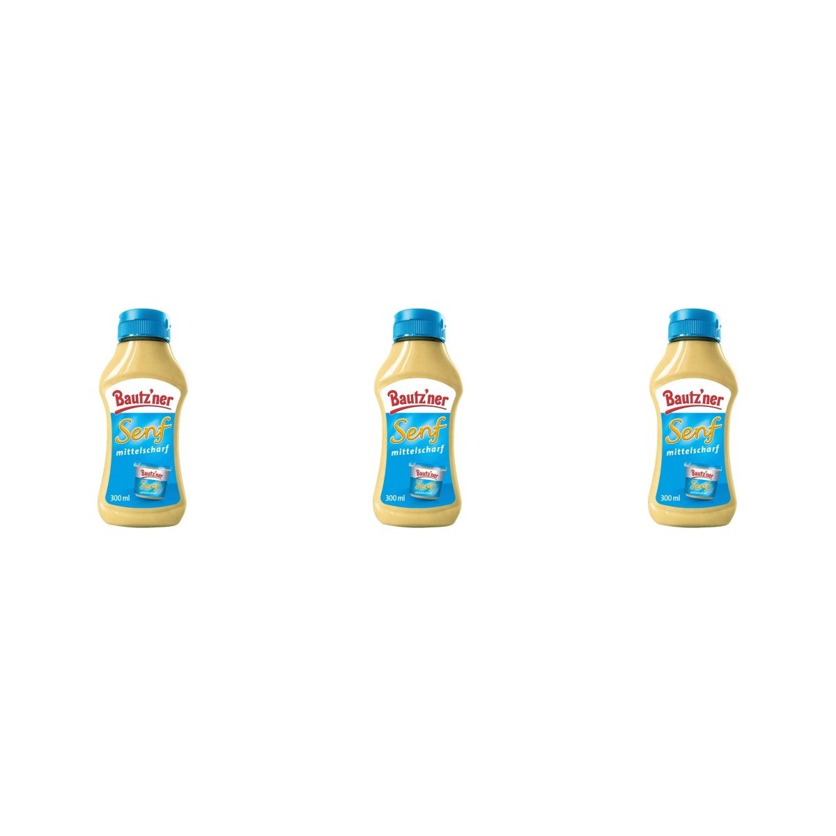 Bautzner Senf mittelscharf – 3 x 300 ml (900 ml)