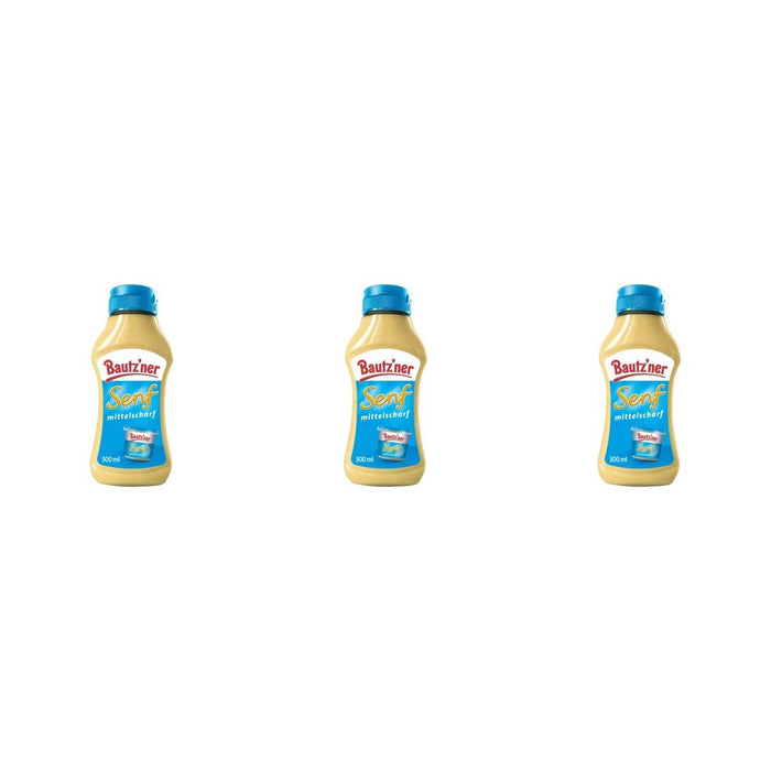 Bautzner Senf mittelscharf – 3 x 300 ml (900 ml)