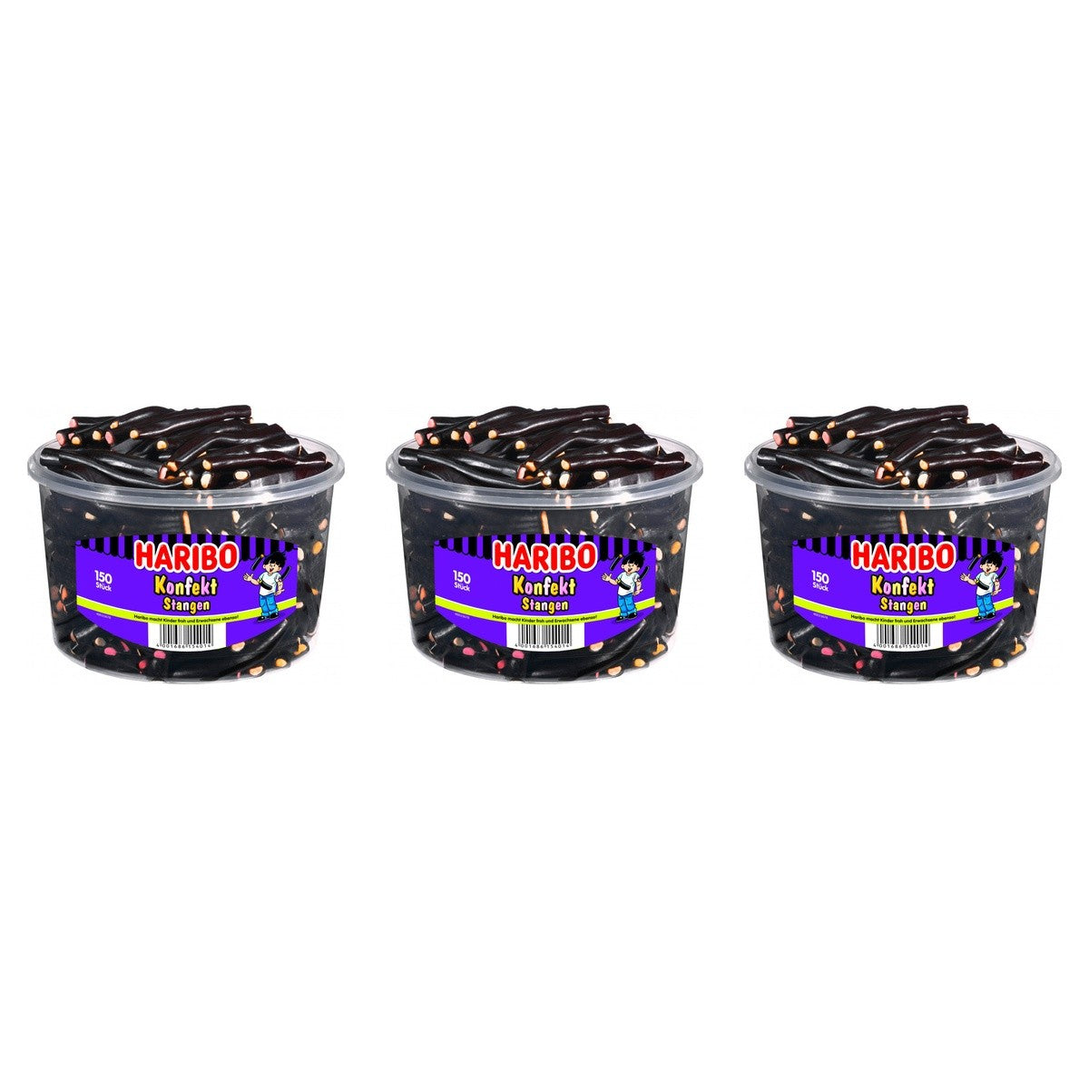 Haribo Konfekt Stangen 150Stück – 3 x 1200 g (3600 g)