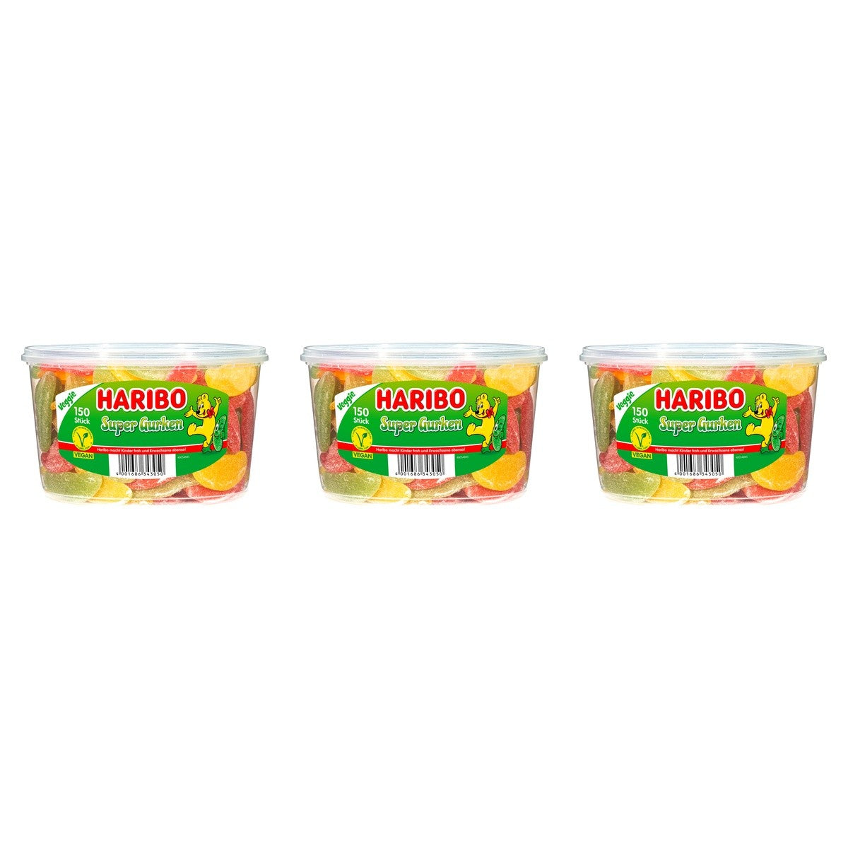 Haribo Super Gurken 150ST – 3 x 1350 g (4050 g)