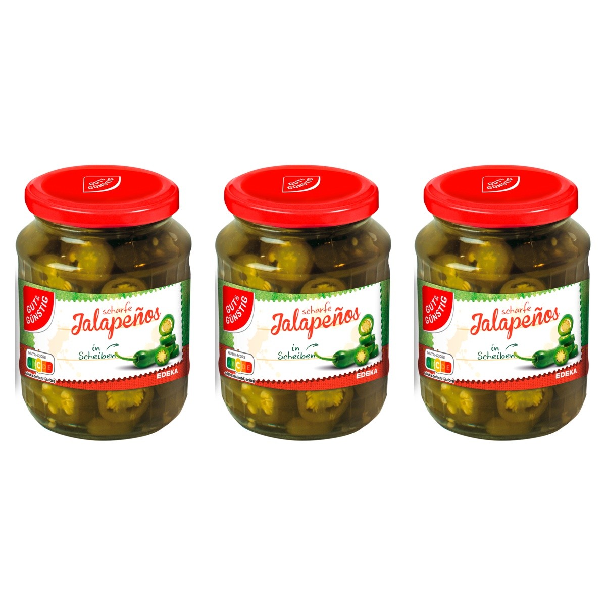 Gut&Günstig Jalapeno in Scheiben – 3 x 340 g (1020 g)