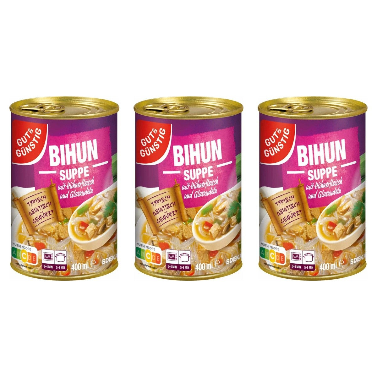 Gut&Günstig Bihunsuppe – 3 x 400 ml (1200 ml)