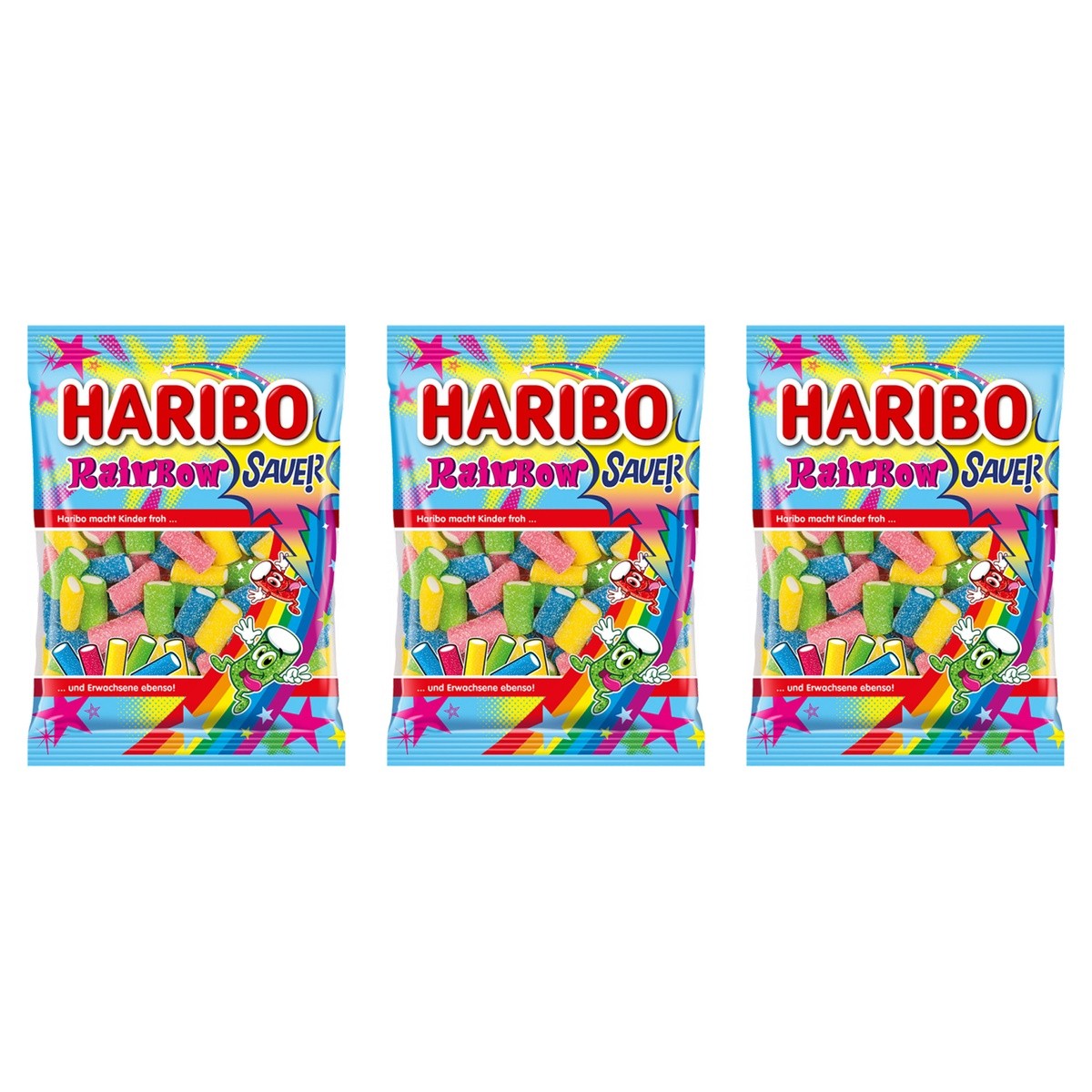 Haribo Rainbow Fizz – 3 x 160 g (480 g)