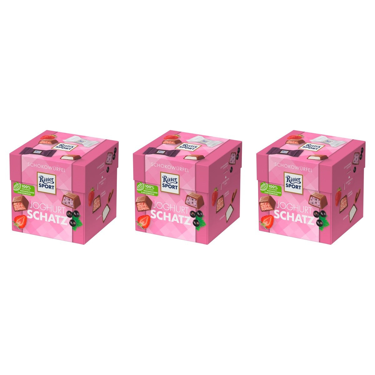 Ritter Sport Schokowürfel Joghurt Schatz – 3 x 176 g (528 g)