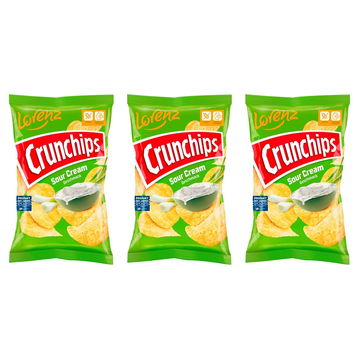Crunchips Sour Cream – 3 x 150 g (450 g)