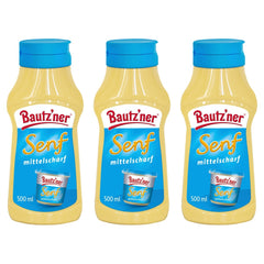 Bautzner Senf mittelscharf – 3 x 500 ml (1500 ml)