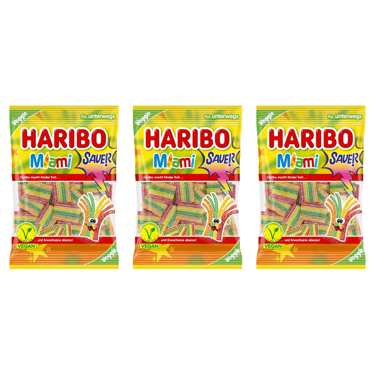 Haribo Miami Sauer – 3 x 85 g (255 g)