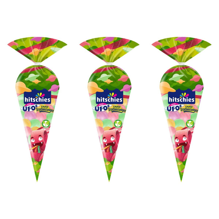 Hitschies Brizzl Ufos Saure Drachenzungen – 3 x 75 g (225 g)