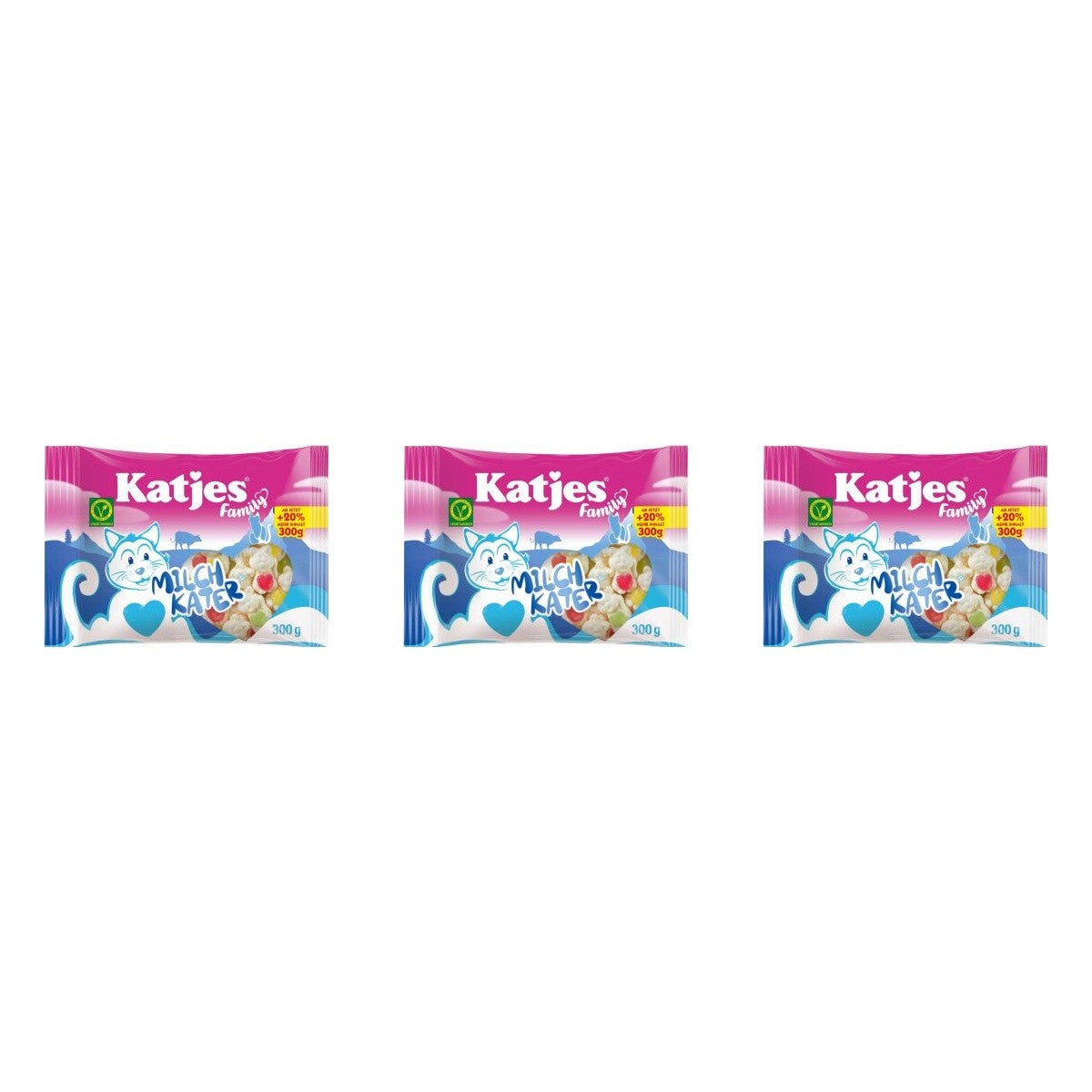 Katjes Family Milchkater – 3 x 300 g (900 g)