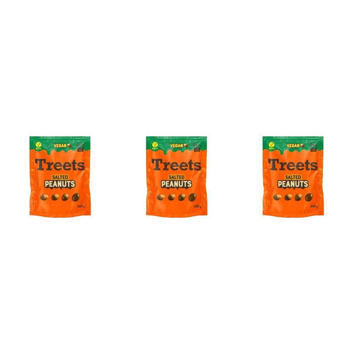 Treets Salted Peanuts Vegan – 3 x 200 g (600 g)