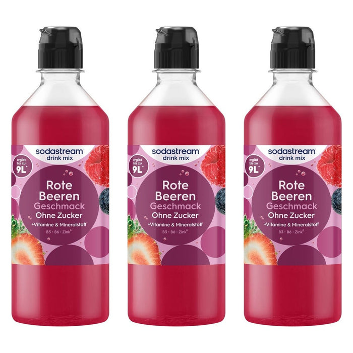 SodaStream Sirup Rote Beeren Zero – 3 x 440 ml (1320 ml)