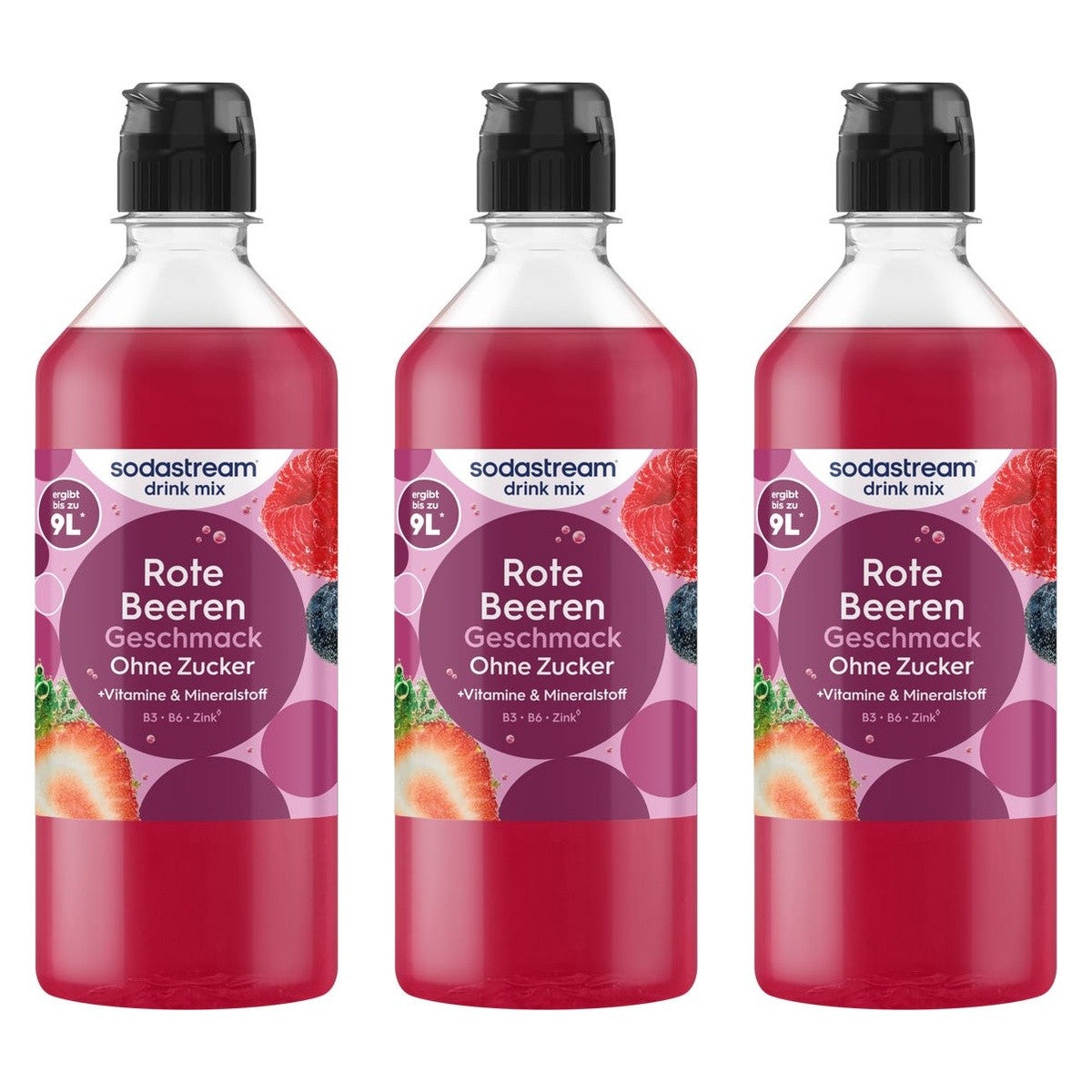 SodaStream Sirup Rote Beeren Zero – 3 x 440 ml (1320 ml)