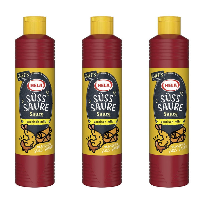 Hela Süss Saure Sauce exotisch-mild – 3 x 800 ml (2400 ml)