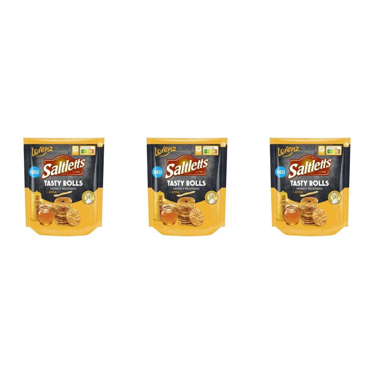 Saltletts Tasty Rolls Honey Mustard Style – 3 x 130 g (390 g)