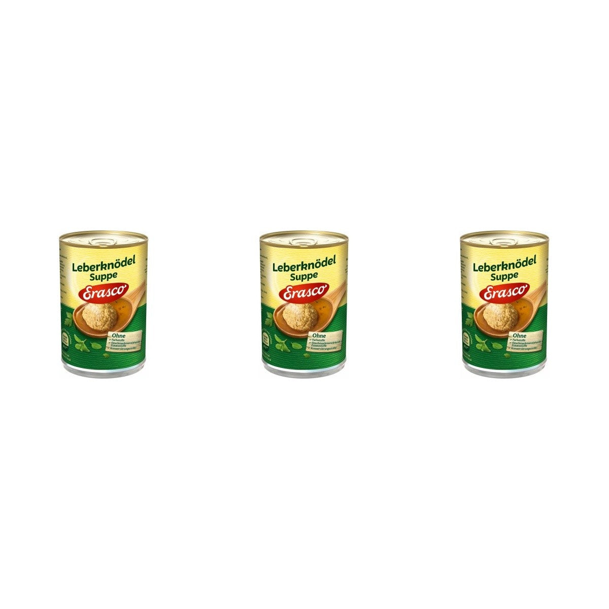 Erasco Herzhafte Leberknödel Suppe – 3 x 395 ml (1185 ml)