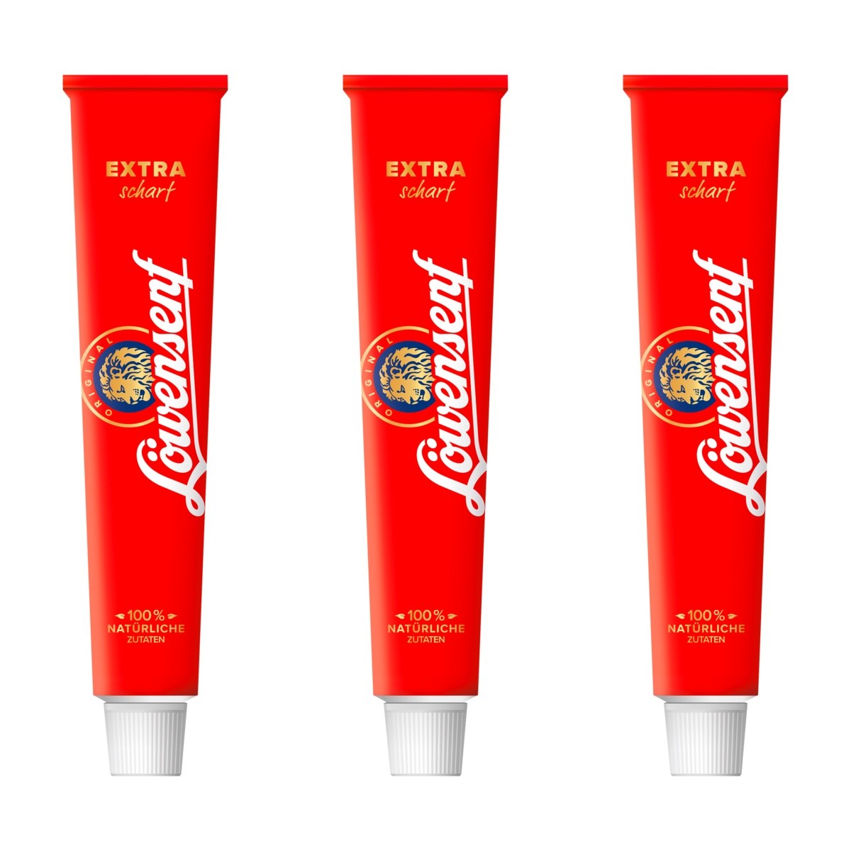 Löwensenf Extra Scharf – 3 x 100 ml (300 ml)