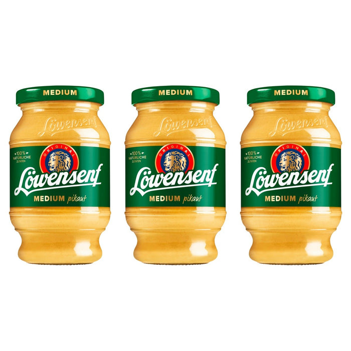 Löwensenf Mittelscharf – 3 x 250 ml (750 ml)