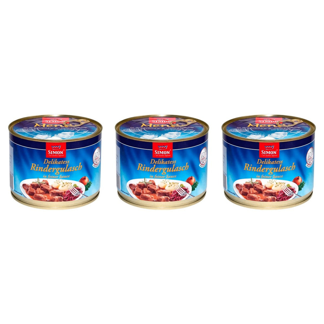 Simon Delikatess Rindergulasch in feiner Sauce – 3 x 500 g (1500 g)