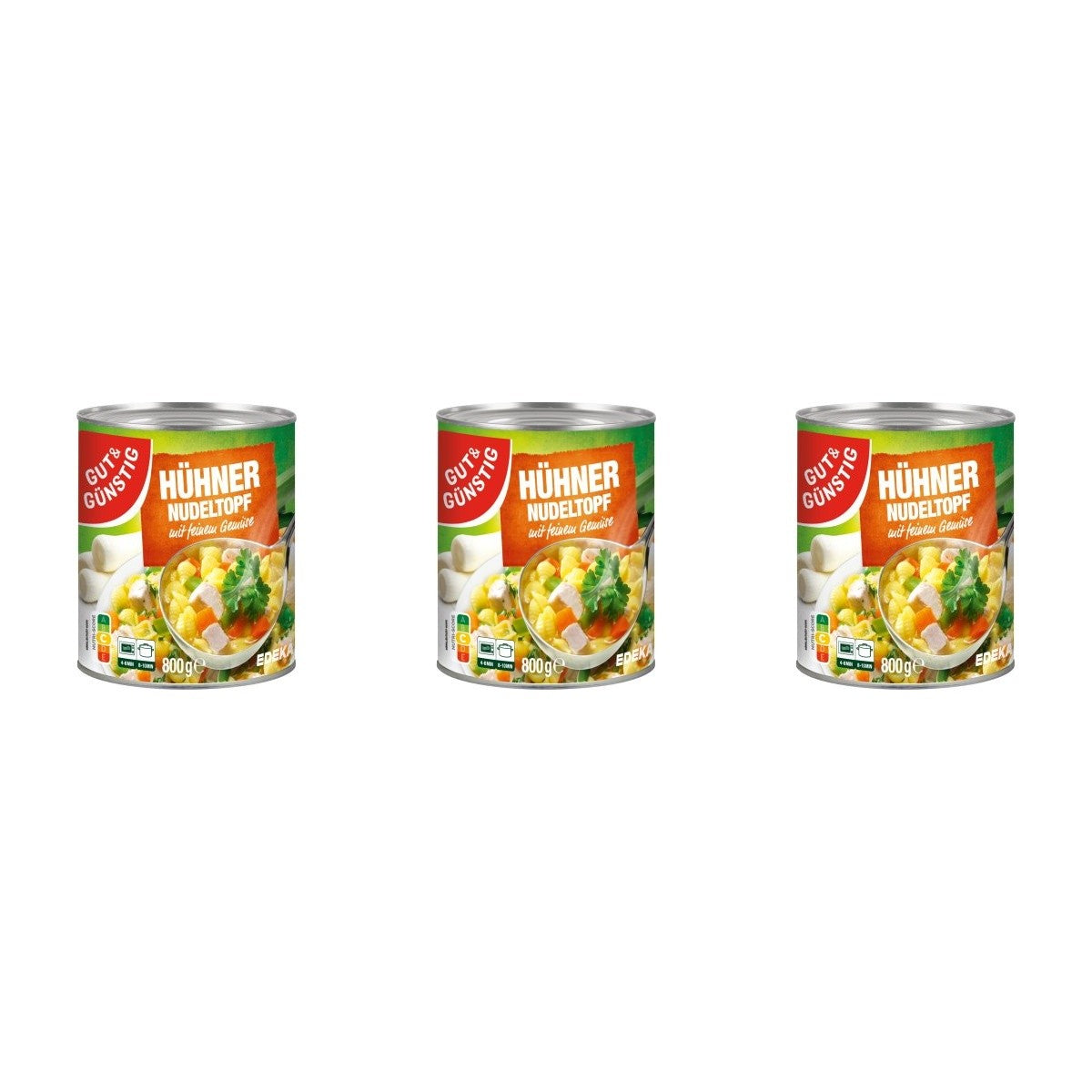 Gut&Günstig Hühnernudeltopf – 3 x 800 g (2400 g)