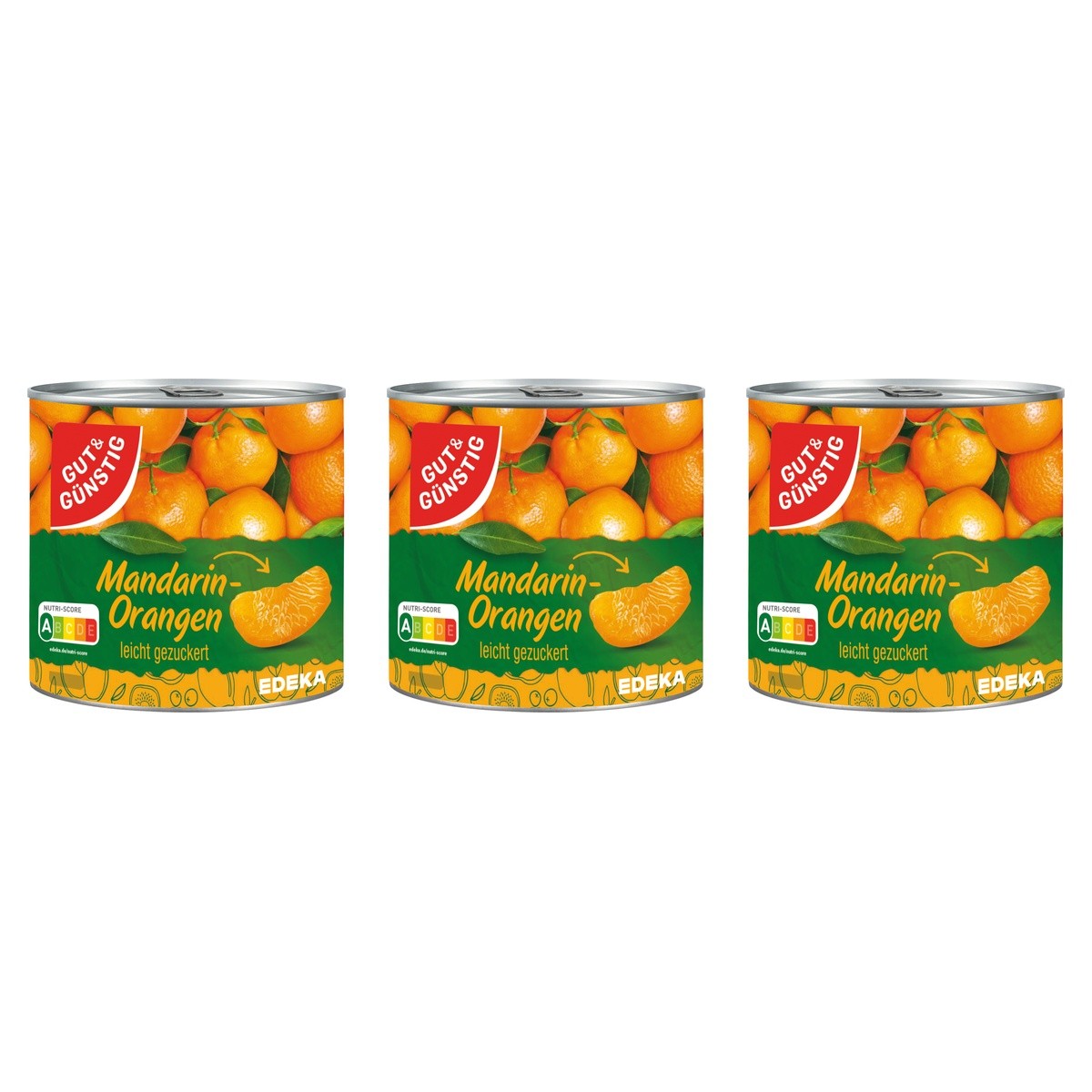 Gut&Günstig Mandarin-Orangen leicht gezuckert – 3 x 312 g (936 g)