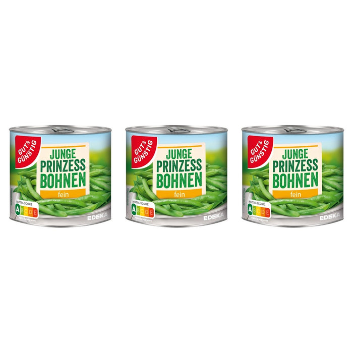 Gut&Günstig Prinzessbohnen fein – 3 x 400 g (1200 g)