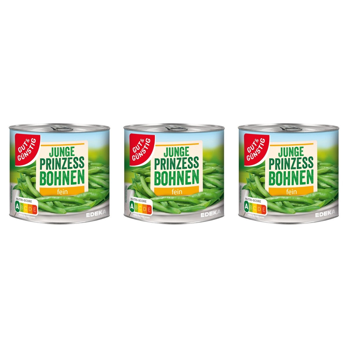 Gut&Günstig Prinzessbohnen fein – 3 x 400 g (1200 g)