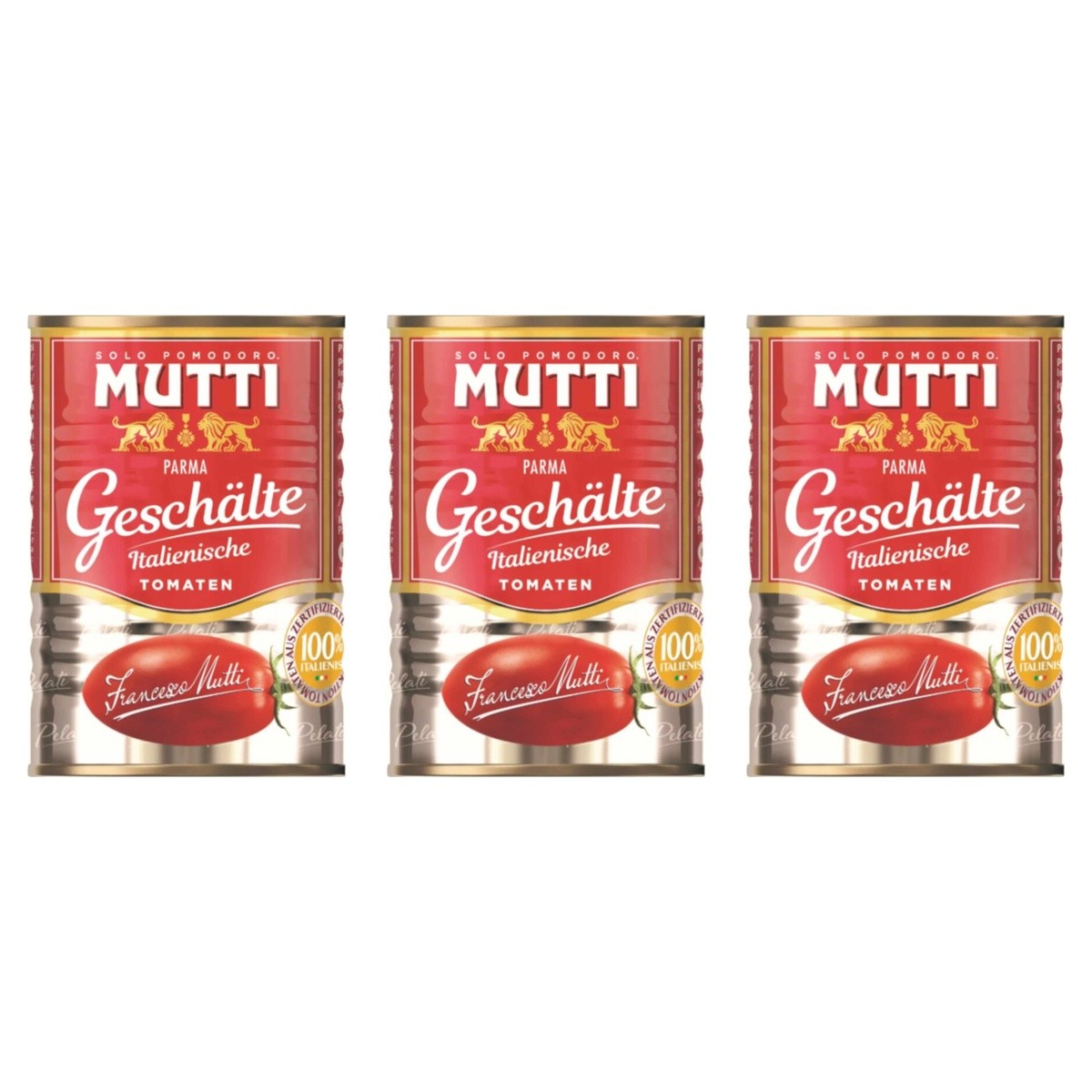 Mutti Pelati Schältomaten – 3 x 400 g (1200 g)