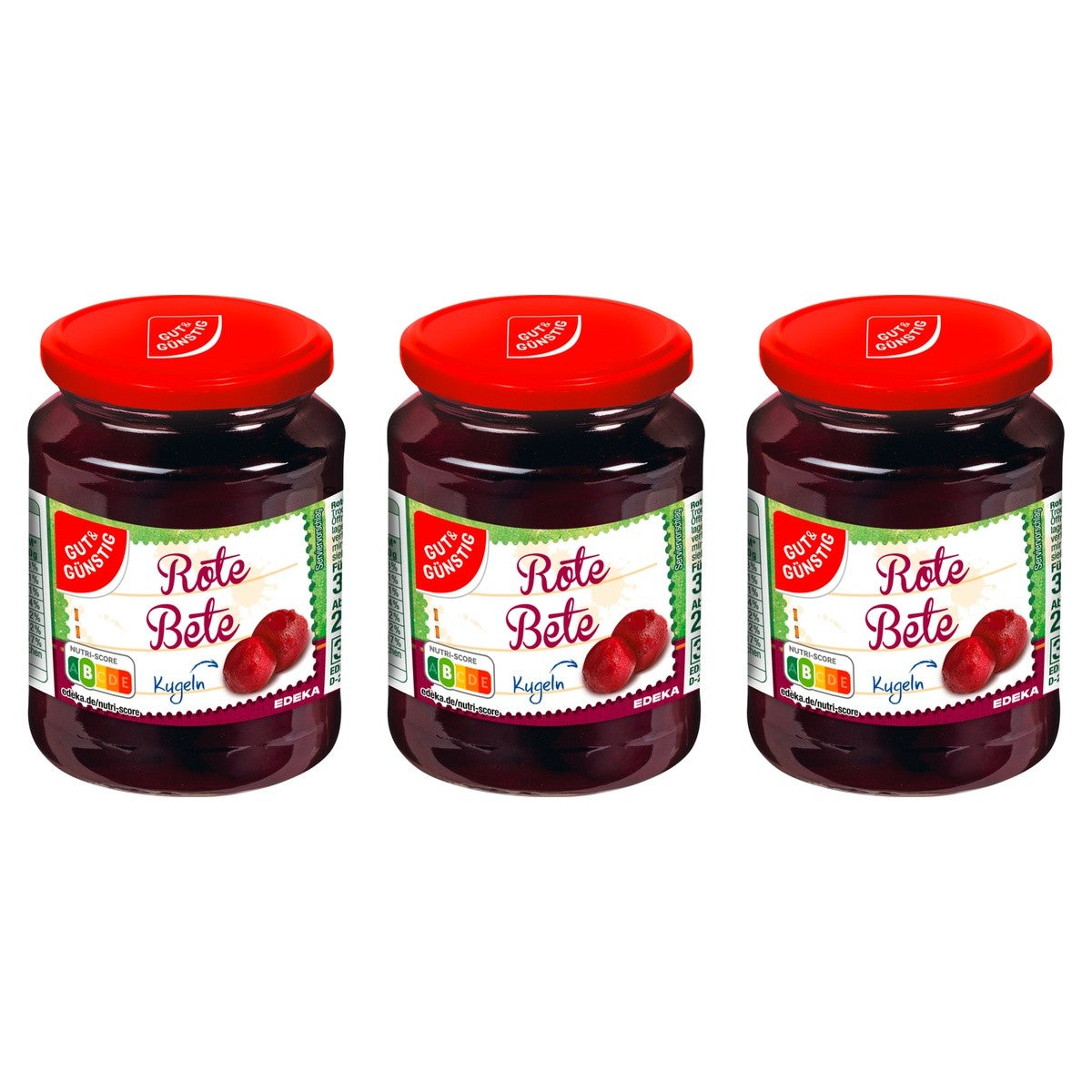 Gut&Günstig Rote Bete Kugeln – 3 x 330 g (990 g)