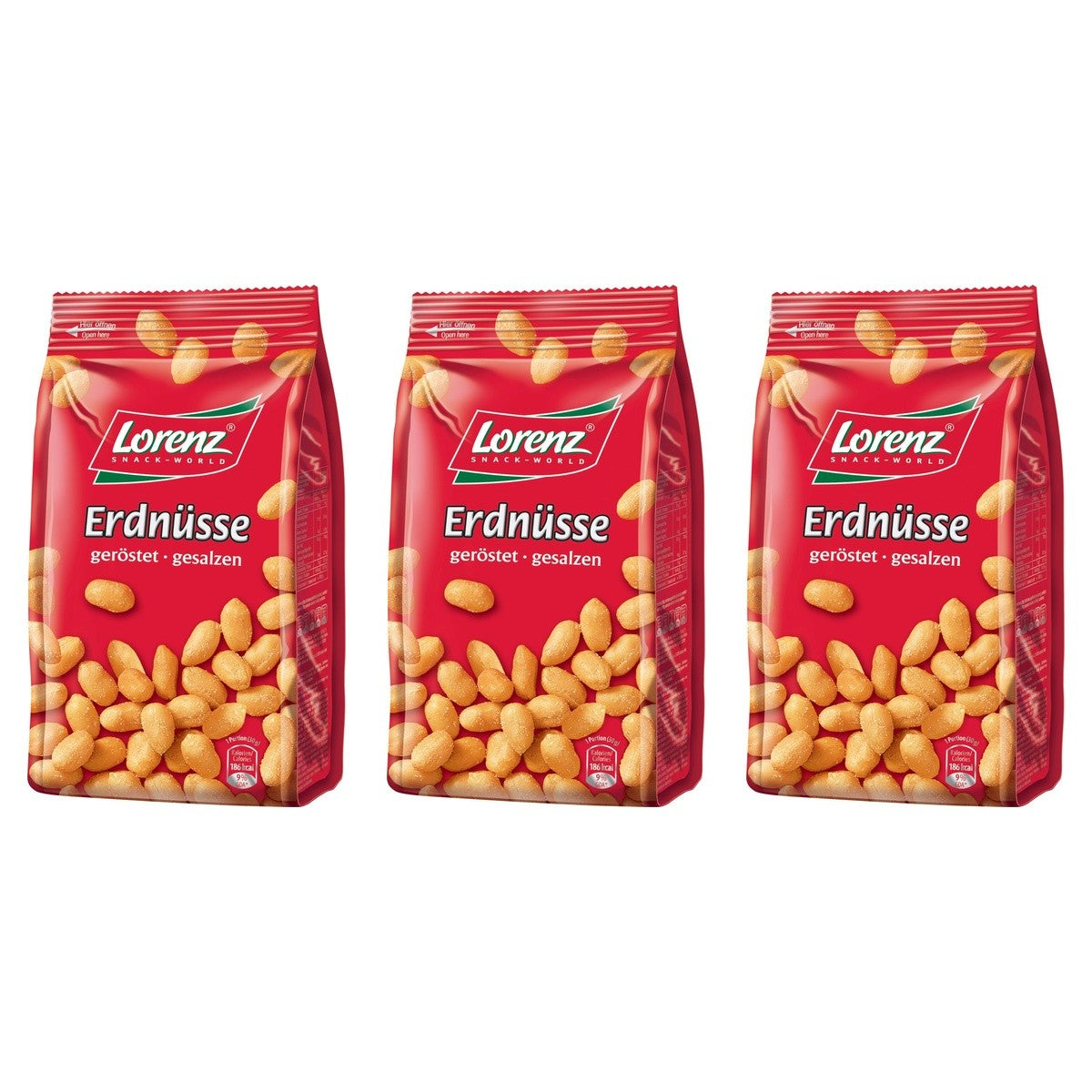 Lorenz Erdnüsse geröstet gesalzen – 3 x 200 g (600 g)