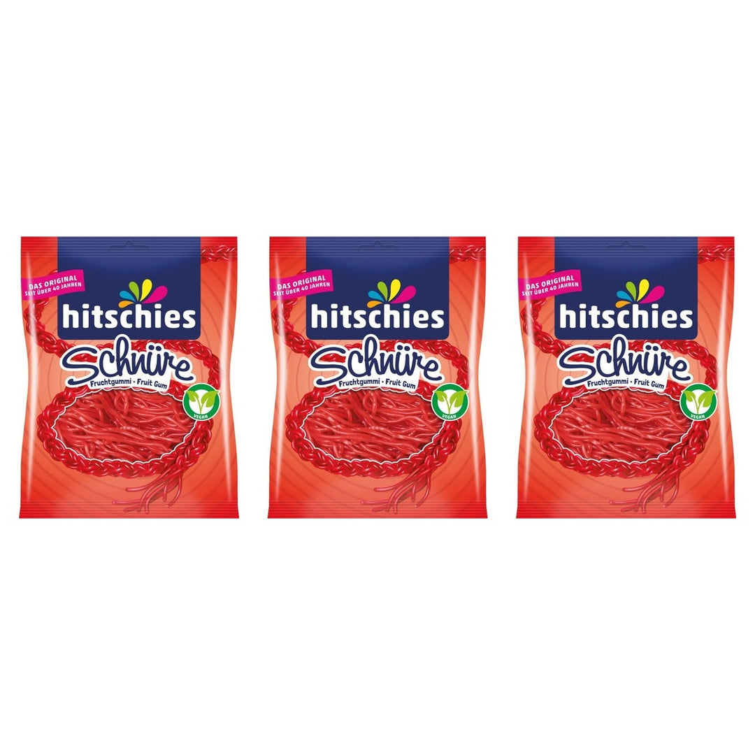Hitschies Erdbeer-Schnüre – 3 x 125 g (375 g)