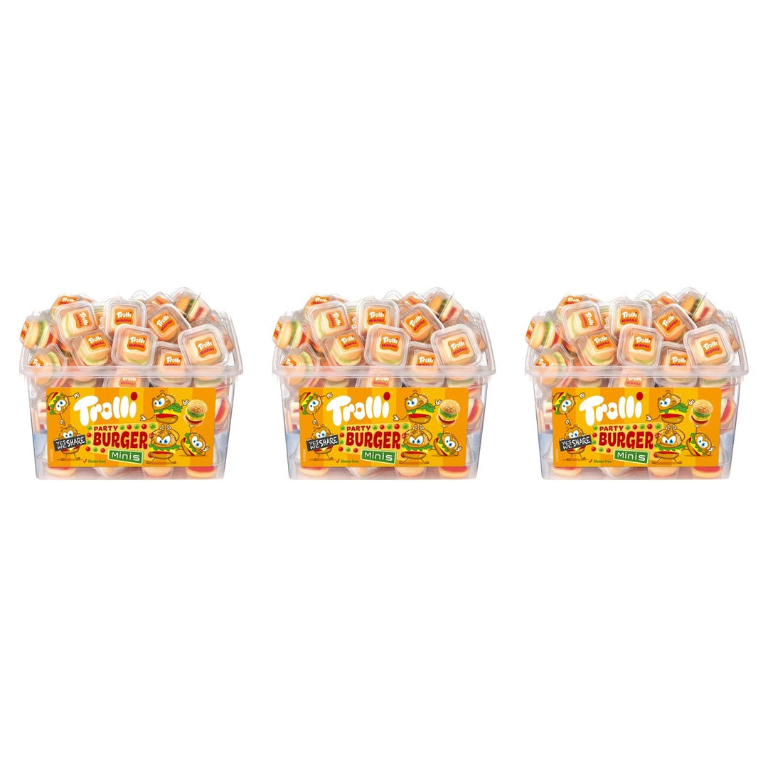 Trolli Party Burger Minis – 3 x 600 g (1800 g)