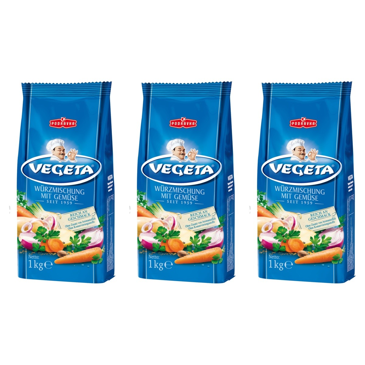 VEGETA Würzmischung mit Gemüse – 3 x 1000 g (3000 g)