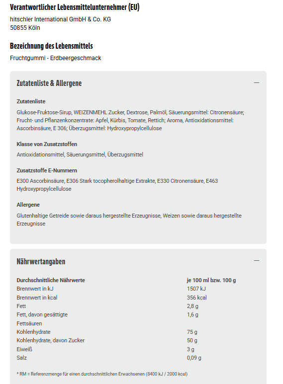 Hitschies Erdbeer-Schnüre 125g