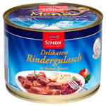 Produktbild anzeigen: Simon Delikatess Rindergulasch in feiner Sauce 500g
