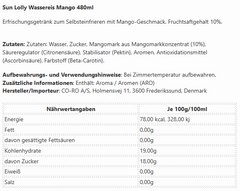 Sun Lolly Wassereis Mango 480ml