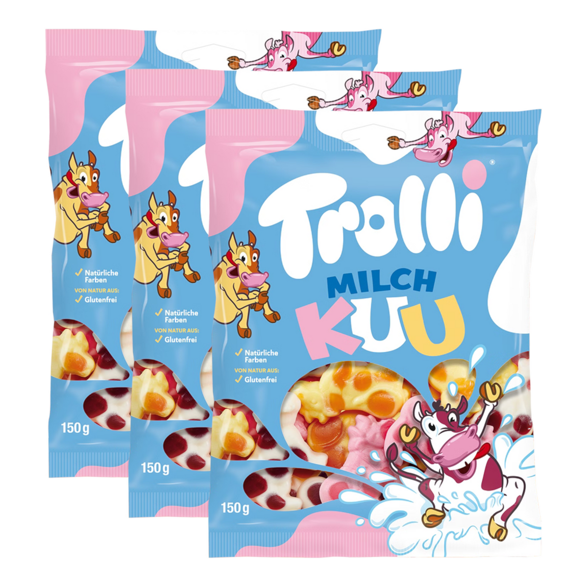 3x Trolli Milchkuu 150g (3x150g)