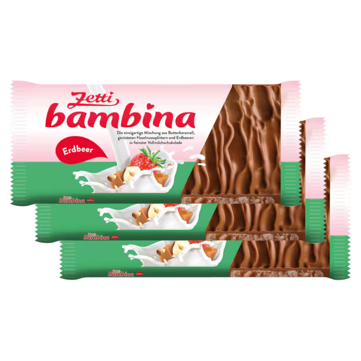 3x Zetti Bambina Erdbeer Schokolade 90g (3x90g)